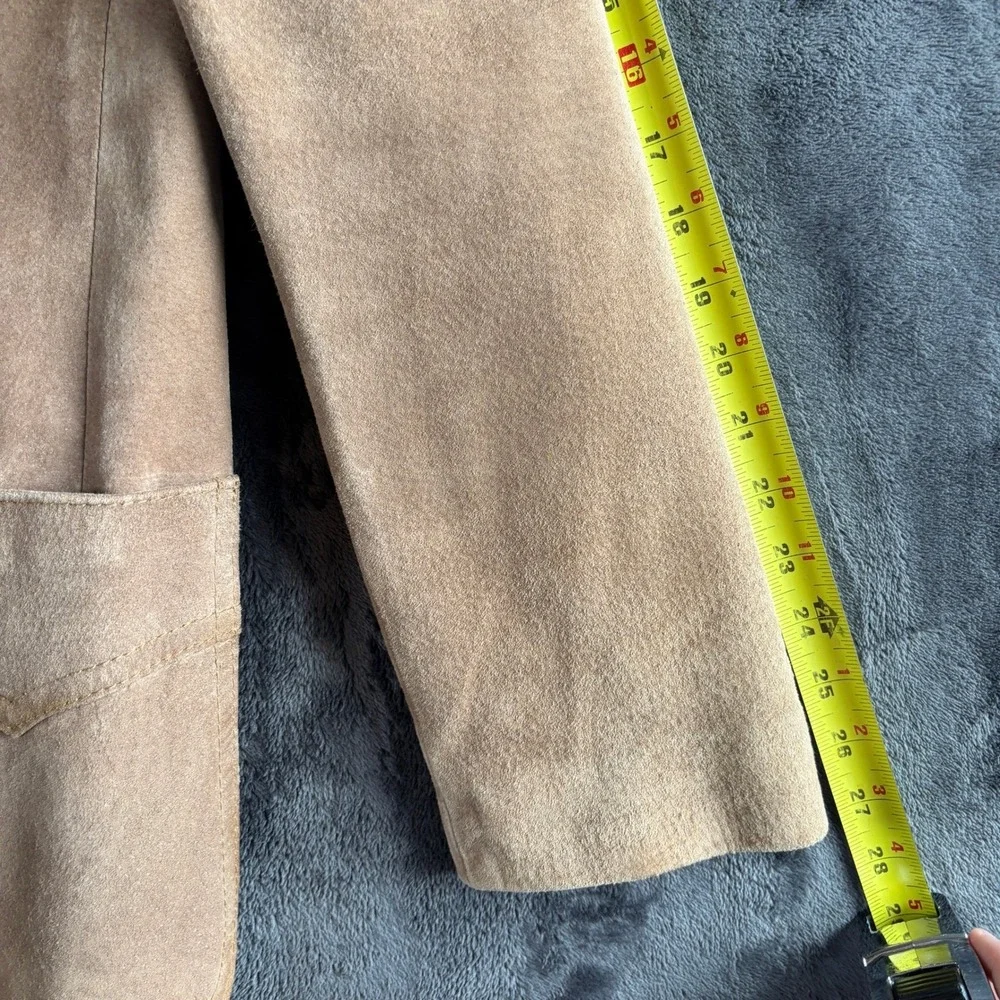 L. Virany Mens Vtg Tan Suede Leather Western Blazer Cowboy Core Coat  Size 42 L
